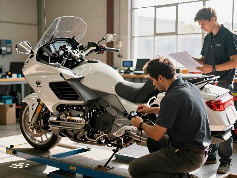 Установка GPS-трекера в мотоцикл Honda Goldwing в мастерской по оклейке автомобилей автовинилом